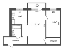 Продается 2-комнатная квартира Панфилова ул, 44  м², 3350000 рублей