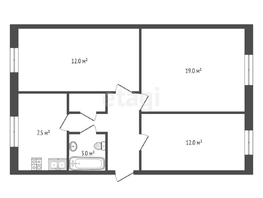 Продается 3-комнатная квартира 20 лет РККА ул, 59.2  м², 3400000 рублей