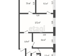 Продается 2-комнатная квартира 3-я любинская, 58.9 м², 4700000 рублей
