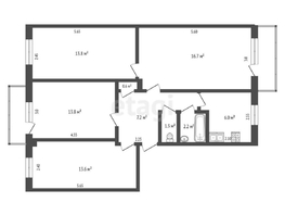 Продается 4-комнатная квартира Романенко ул, 75.2  м², 5400000 рублей