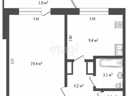 Продается 1-комнатная квартира Крупской ул, 37.1 м², 4500000 рублей