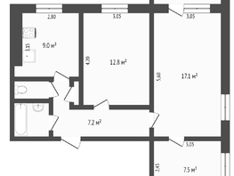 Продается 3-комнатная квартира Королева пр-кт, 57.6 м², 5150000 рублей