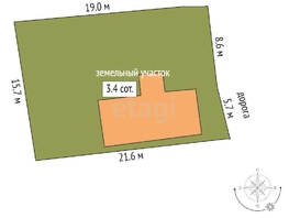 Продается Дом Лермонтовский 1-й пер, 44  м², участок 3 сот., 3050000 рублей