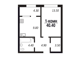 Продается 1-комнатная квартира ЖК ПАРК-квартал «Королёв», дом 4, 40.4  м², 6746800 рублей