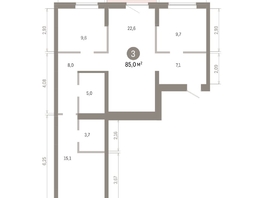 Продается 3-комнатная квартира ЖК Кварталы Драверта, дом 3, 85.03  м², 14090000 рублей