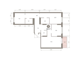 Продается 3-комнатная квартира ЖК Кварталы Драверта, дом 3, 86.19  м², 12730000 рублей