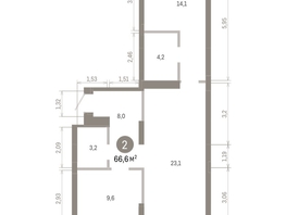 Продается 2-комнатная квартира ЖК Кварталы Драверта, дом 3, 66.59 м², 11580000 рублей