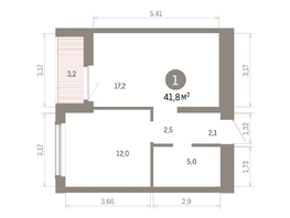 Продается 1-комнатная квартира ЖК Кварталы Драверта, дом 6, 41.86 м², 7650000 рублей