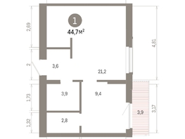 Продается 1-комнатная квартира ЖК Кварталы Драверта, дом 6, 44.73 м², 7800000 рублей