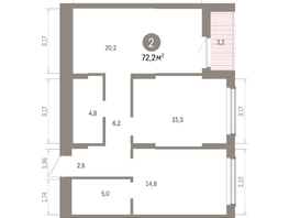Продается 2-комнатная квартира ЖК Кварталы Драверта, дом 6, 72.18 м², 11890000 рублей