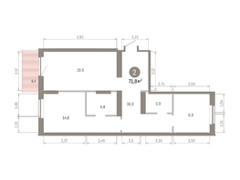 Продается 2-комнатная квартира ЖК Кварталы Драверта, дом 3, 71.78 м², 12220000 рублей