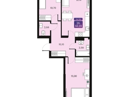 Продается 2-комнатная квартира ЖК Северное Сияние Премиум, 68.2  м², 10710000 рублей