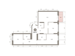 Продается 3-комнатная квартира ЖК Кварталы Драверта, дом 3, 86.17  м², 13990000 рублей