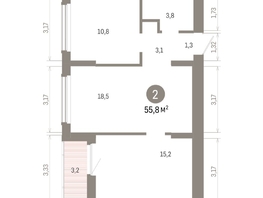 Продается 2-комнатная квартира ЖК Кварталы Драверта, дом 6, 55.8  м², 9290000 рублей