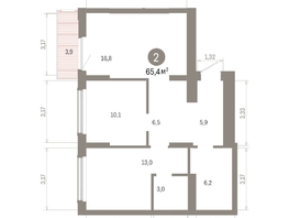 Продается 2-комнатная квартира ЖК Кварталы Драверта, дом 6, 65.41  м², 10410000 рублей