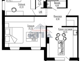 Продается 2-комнатная квартира ЖК Регата, дом 10, 76  м&sup2;, 8080000 рублей