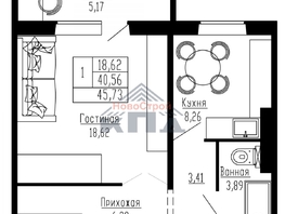 Продается 1-комнатная квартира ЖК Регата, дом 10, 43  м&sup2;, 5725000 рублей