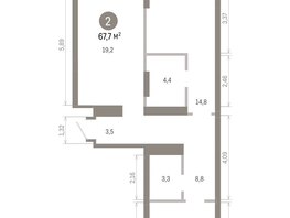 Продается 2-комнатная квартира ЖК Кварталы Драверта, дом 3, 67.69  м&sup2;, 11340000 рублей