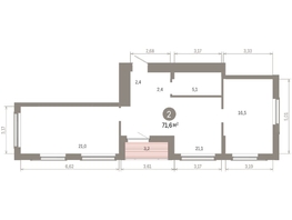 Продается 2-комнатная квартира ЖК Кварталы Драверта, дом 6, 71.56  м&sup2;, 12010000 рублей