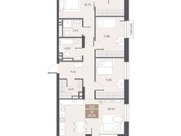 Продается 3-комнатная квартира ЖК ЦЕНТР-ПАРК на Волочаевской, 98.15  м&sup2;, 21590000 рублей