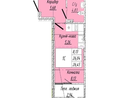 Продается 1-комнатная квартира  Дом на 2-й Дачной, 26.45  м&sup2;, 6193268 рублей