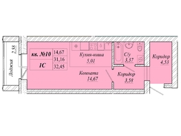Продается Студия ЖК Семиреченская, дом 1, 32.45  м&sup2;, 5029750 рублей