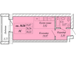 Продается Студия ЖК Семиреченская, дом 1, 28.22  м&sup2;, 4882060 рублей