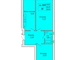 Продается 2-комнатная квартира ЖК Семиреченская, дом 1, 68.06  м&sup2;, 8847800 рублей