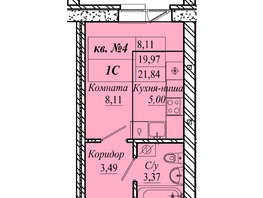 Продается Студия ЖК Семиреченская, дом 3, 21.84  м&sup2;, 4149600 рублей