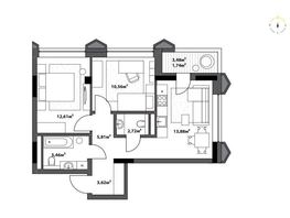 Продается 2-комнатная квартира ЖК Северное Сияние Бизнес, 56.4  м&sup2;, 11280000 рублей