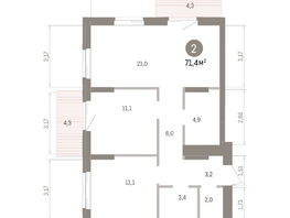 Продается 2-комнатная квартира ЖК Кварталы Драверта, дом 4, 71.37  м&sup2;, 11840000 рублей