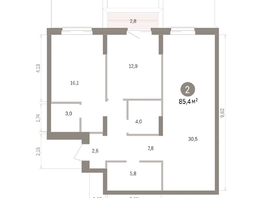 Продается 2-комнатная квартира ЖК Кварталы Драверта, дом 4, 85.44  м&sup2;, 13350000 рублей