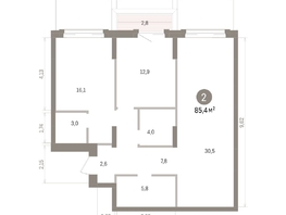 Продается 2-комнатная квартира ЖК Кварталы Драверта, дом 4, 85.37  м&sup2;, 12490000 рублей