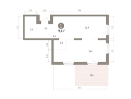 Продается 1-комнатная квартира ЖК Кварталы Драверта, дом 4, 75.82  м&sup2;, 12050000 рублей