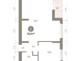 Продается 1-комнатная квартира ЖК Кварталы Драверта, дом 6, 56.66  м&sup2;, 10400000 рублей