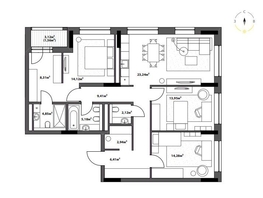 Продается 3-комнатная квартира ЖК Северное Сияние Бизнес, 106.37  м&sup2;, 19386600 рублей