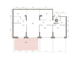Продается 3-комнатная квартира ЖК Кварталы Драверта, дом 3, 106.54  м&sup2;, 16380000 рублей