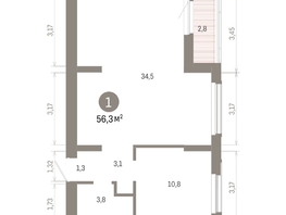 Продается 1-комнатная квартира ЖК Кварталы Драверта, дом 6, 56.32  м&sup2;, 10690000 рублей