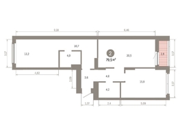 Продается 2-комнатная квартира ЖК Кварталы Драверта, дом 6, 79.46  м&sup2;, 12900000 рублей