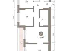 Продается 2-комнатная квартира ЖК Кварталы Драверта, дом 6, 72.52  м&sup2;, 12180000 рублей