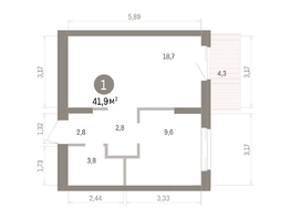 Продается 1-комнатная квартира ЖК Кварталы Драверта, дом 4, 41.88  м&sup2;, 8160000 рублей