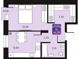 Продается 1-комнатная квартира ЖК Северное Сияние Премиум, 46.7  м&sup2;, 8795000 рублей