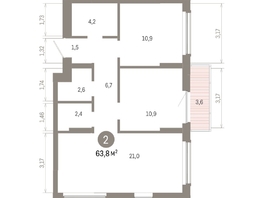 Продается 2-комнатная квартира ЖК Кварталы Драверта, дом 6, 63.8  м&sup2;, 12040000 рублей