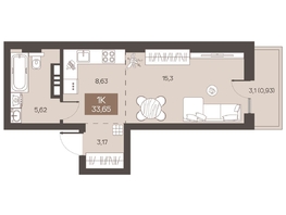 Продается Студия ЖК Заря, дом 1.3, 33.65  м&sup2;, 5384000 рублей