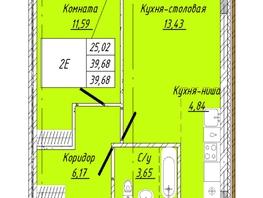 Продается 1-комнатная квартира  Дом на 2-й Дачной, 39.68  м&sup2;, 8124480 рублей