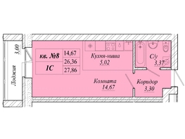 Продается Студия ЖК Семиреченская, дом 1, 27.86  м&sup2;, 3621800 рублей
