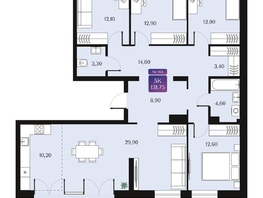 Продается 5-комнатная квартира ЖК Северное Сияние Премиум, 131.75  м&sup2;, 28540000 рублей