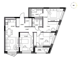 Продается 3-комнатная квартира ЖК Северное Сияние Бизнес, 96.32  м&sup2;, 17525000 рублей
