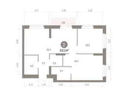 Продается 2-комнатная квартира ЖК Кварталы Драверта, дом 4, 63.07  м&sup2;, 10190000 рублей