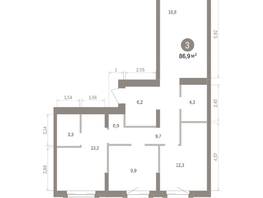 Продается 3-комнатная квартира ЖК Кварталы Драверта, дом 4, 86.92  м&sup2;, 14390000 рублей